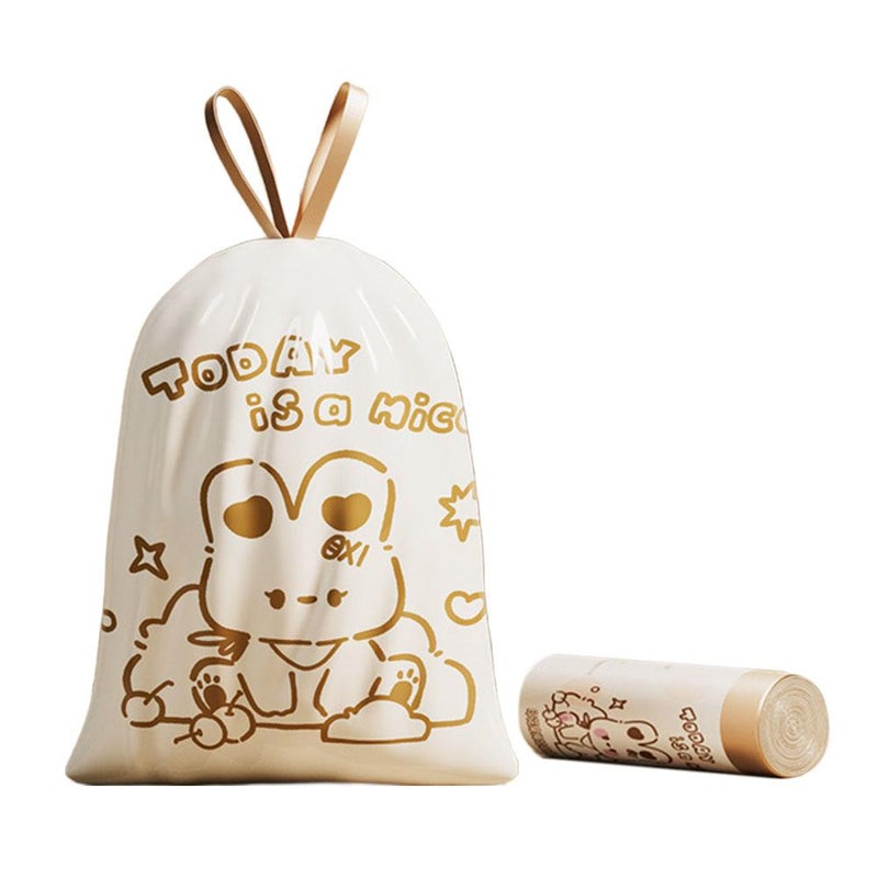 Printed drawstring garbage bags for home kitchens, large capacity, thickened, leak-proof, high temperature resistant, large size, automatic closing garbage bags